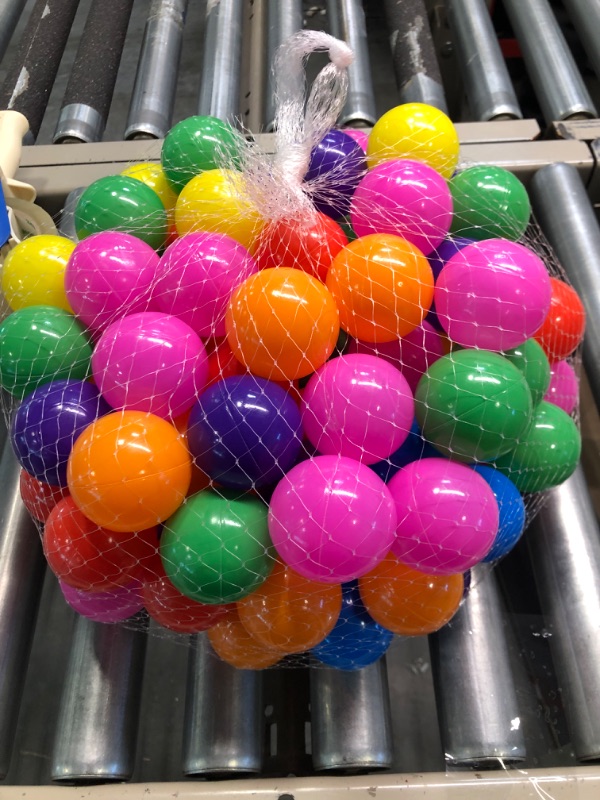 Photo 3 of 50 Soft Plastic Ball Pit Balls - Plastic Toy Balls for Kids - Ideal Baby Toddler Ball Pit, Ball Pit Play Tent, Baby Pool Water Toys, Kiddie Pool, Party Decoration, Photo Booth Props Rainbow Color