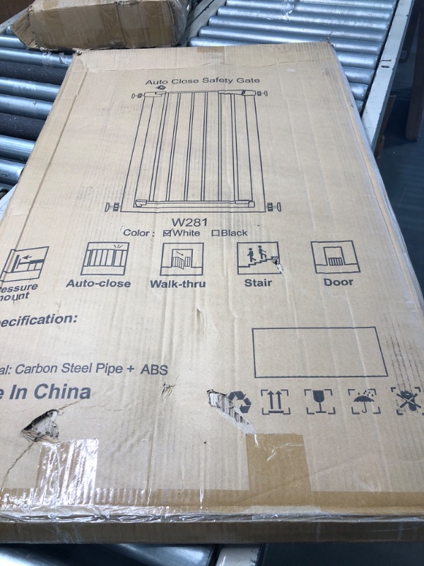 Photo 1 of Extra Tall Baby Gate Stand 38.4" Tall 24.10"-26.77" Wide - Metal Walk Through Small Dog Gates for Narrow Doorways Stairs - No Drill Pressure Mounted Safety Fence 24.01"-26.77"