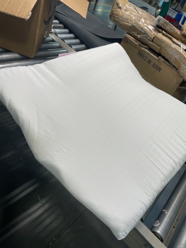 Photo 2 of 7.5" Wedge Pillow For Acid Reflux - Dr. Recommended Height, Luxurious 2" Memory Foam Pillow Wedge For Sleeping, GERD, Post Surgery, Heartburn, and Snoring - Washable Bamboo Cover (25"W x 26"L x 7.5"H)