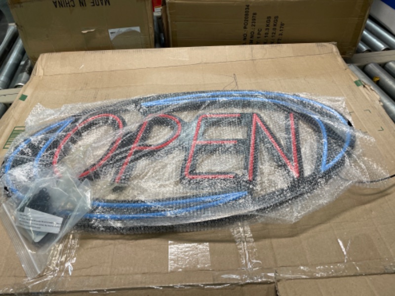 Photo 2 of LED Neon Open Sign for business - 32 x 16 inch Larger Size Super-Bright Advertisement Store Open Sign Inksilvereye