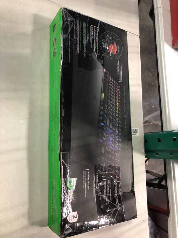 Photo 1 of Razer Huntsman V2 Optical Gaming Keyboard: Fastest Linear Optical Switches Gen-2 w/Sound Dampeners & 8000Hz Polling Rate - Doubleshot PBT Keycaps - Dedicated Media Keys & Dial - Ergonomic Wrist Rest Classic Black Keyboard Huntsman V2 Linear Optical Switch