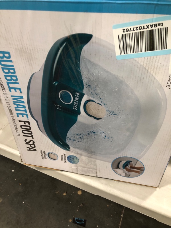 Photo 2 of HoMedics Bubble Mate Foot Spa, Toe Touch Controlled Foot Bath with Invigorating Bubbles and Splash Proof, Raised Massage nodes and Removable Pumice Stone