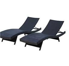 Photo 1 of (Set of 2) Abbyson Palermo Wicker Outdoor Chaise Lounge - Black