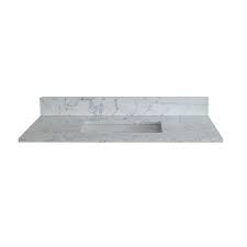 Photo 1 of 43 in. W x 22 in. D Engineered Stone Composite Vanity Top in White with White Rectangular Single Sink, Backsplash