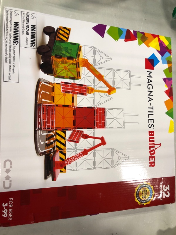 Photo 1 of Magna-Tiles Builder Set, The Original Magnetic Building Tiles for Creative Open-Ended Play, Educational Toys for Children Ages 3 Years + (32 Pieces)