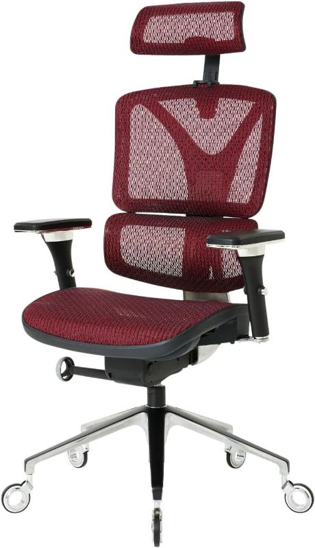 Photo 1 of Nouhaus ErgoPRO Ergonomic Office Chair with Back Support, Computer Chair and Dorm Chair for Study. Rolling Chair PROWheels, 360 Degree Swivel Chair, Mesh Office Chair. (Burgundy)
