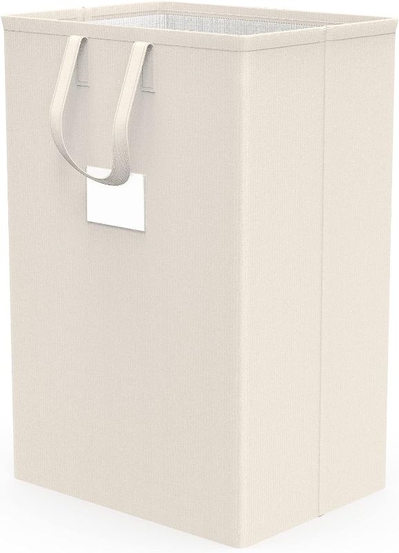 Photo 1 of 75L Large Laundry Hamper with Handles, Dirty Clothes Hamper for Bedroom Waterproof, Freestanding Tall Laundry Basket Waterproof, Hamper for Bedroom, Bathroom, Dorm, Toys Storage(Ivory?
