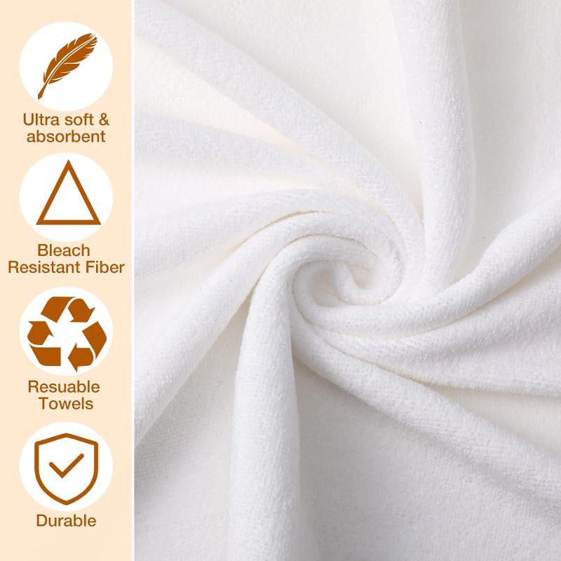 Photo 1 of Newwiee 5 Pack Bleach Proof Towels Bulk for Salon Hair Microfiber Towels 18 x 30 Inch Dry Lint Free Hair Drying Salon Towel Hand Towels for Hair, Gym, Bath, Spa, Shaving, Barber (White)