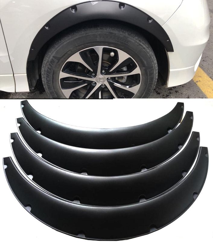 Photo 1 of 4Pcs 3.5" 90mm Universal Flexible Car Fender Flares Extra Wide Body Wheel Arches Large 4*Large