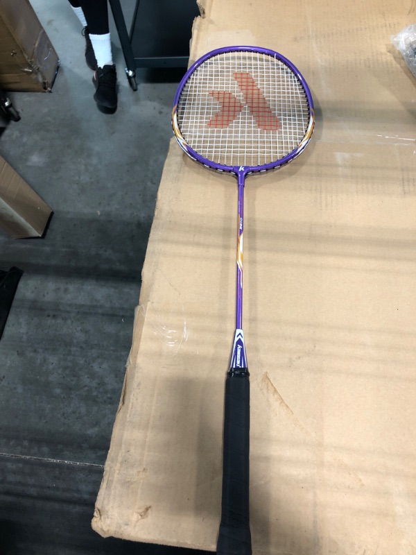 Photo 3 of Badminton Rackets Set of 2 for Training, Sport, Including 2 Kawasaki Badminton Racket, 3 Badminton Birdies Feather,1 Badminton Bag Large purple