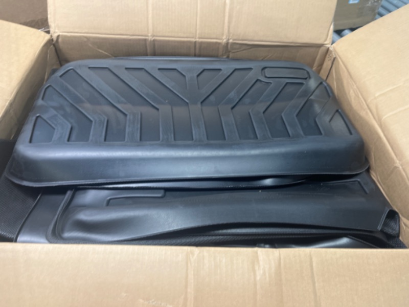 Photo 3 of (6 Pack) Tesla Model Y Floor Mats 2023 2022 2021 2020 3D Full Cover Front Rear Trunk Mats Custom Fits Floor Liners for Tesla Model Y Accessories All-Weather Protect Rear Cargo Liner Mats Model Y ?6 Pack?Floor+Cargo+Trunk Mats