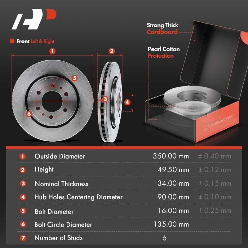 Photo 1 of A-Premium 13.78 inch (350mm) Front Vented Disc Brake Rotors