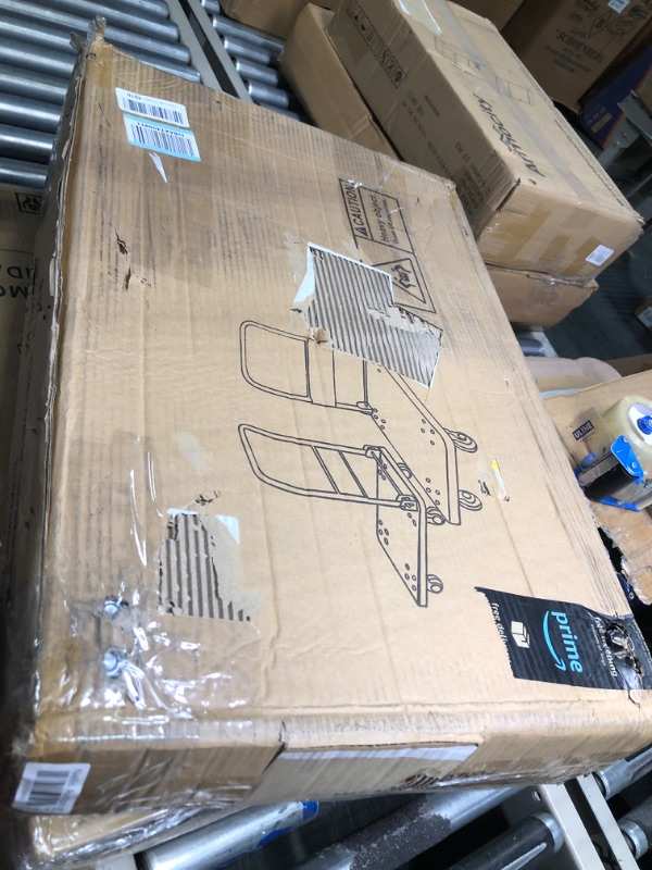 Photo 1 of YSSOA Platform Truck with 440lb Weight Capacity and 360 Degree Swivel Wheels, Foldable Push Hand Cart for Loading and Storage, Blue 440 lb Capacity