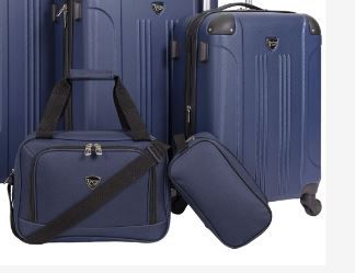 Photo 1 of ***ONLY 3 PIECES*** 
Travelers Club Sky Luggage Set Navy Blue 3 Piece Set