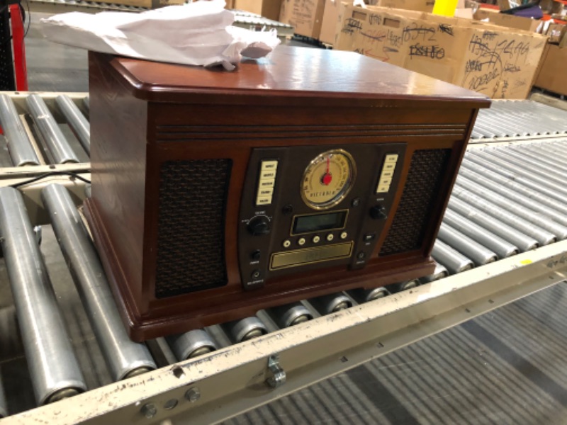 Photo 3 of Victrola VTA-750B Aviator Wooden 7-in-1 Nostalgic Record Player with Bluetooth and Digital CD Encoding