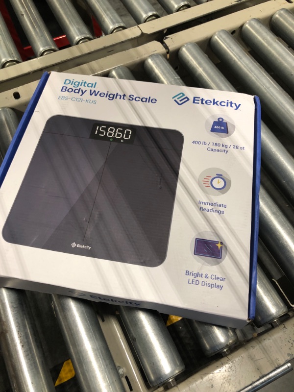 Photo 1 of Etekcity Scale for Body Weight, Digital Bathroom Scale for People, Accurate to 0.02kg/0.05lb & Large LED Display, Weight Verification, Tempered Glass, 400 lbs