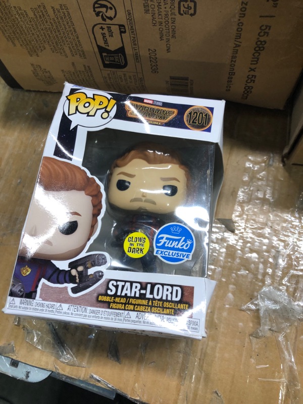 Photo 2 of Funko POP Vinyl Marvel: GOTG3 - Star-Lord -Bobblehead, Glow in The Dark Uniform Edges Collectible Figure, Guardians of The Galaxy: Volume 3