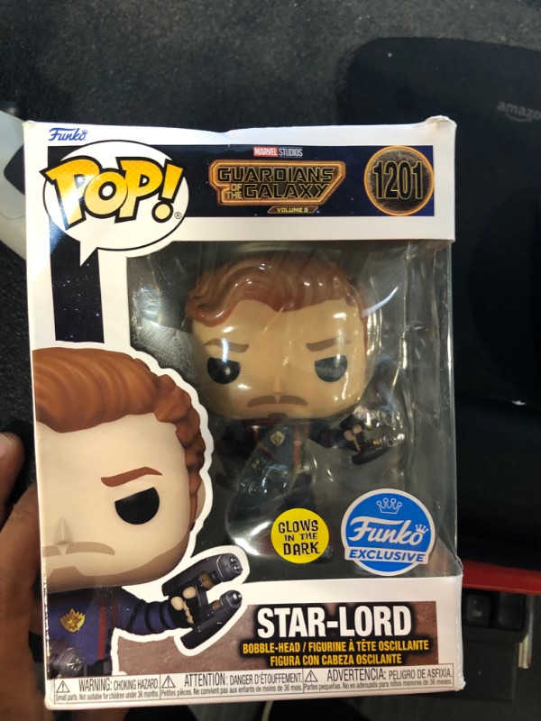 Photo 2 of Funko POP Vinyl Marvel: GOTG3 - Star-Lord -Bobblehead, Glow in The Dark Uniform Edges Collectible Figure, Guardians of The Galaxy: Volume 3