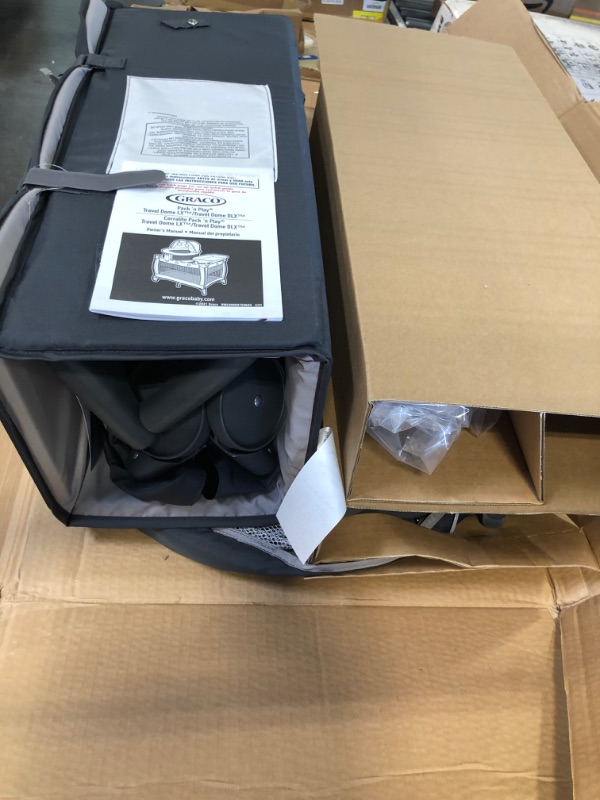 Photo 1 of Graco Pack 'n Play Travel Dome LX Playard | Includes Portable Bassinet, Full-Size Infant Bassinet, and Diaper Changer, Leyton w/ Raised Mode Leyton