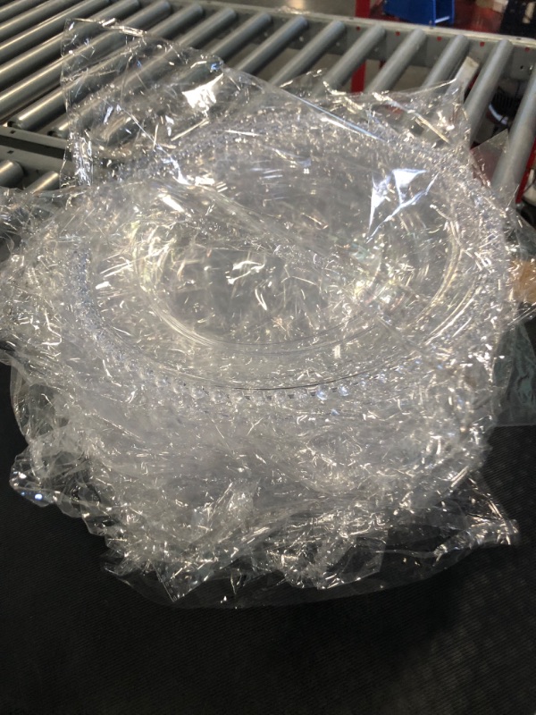 Photo 3 of 15 Pack Plastic Beaded Charger Plates 11 Inch Plastic Round Dinner Plate with Beaded Rim Silver Bead Charger for Dinner Plates Clear Serving Plates Decor...
