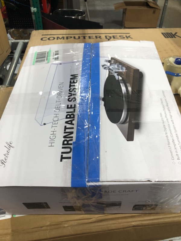 Photo 1 of Turntables Belt-Drive Record Player with Wireless Output Connectivity, Vinyl Player Support 33&45 RPM Speed Phono Line Output USB Digital to PC Recording with Advanced Magnetic Cartridge&Counterweight Bark Brown