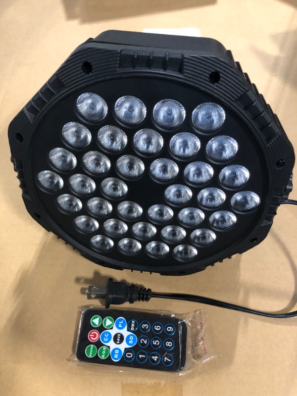 Photo 3 of 36 LED Par Lights, RGB Par Can Light Stage Lights, 10 Modes DJ Lights Stage Lighting Uplights with Sound Activated Remote Control & DMX Uplights for Events Wedding Party 4 Packs