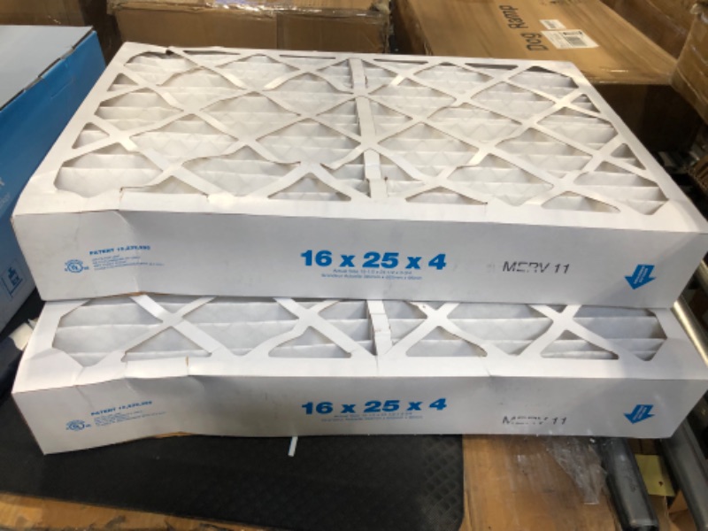 Photo 3 of  16x25x4 MERV 11 Pleated Air Filter, AC Furnace Air Filter, 2 Pack (Actual Size: 15 1/2"x24 1/2"x3 3/4") 16x25x4 Filter