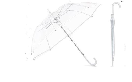 Photo 1 of 6 Pack Clear Umbrella Wedding Style Stick Umbrellas Large Canopy Windproof Transparent Stick Umbrellas Wedding Rain Transparent Umbrellas Bulk Auto Open J Hook Handle https://a.co/d/4rUs2qd