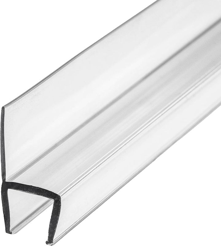 Photo 1 of 79" Shower Door Side Seal Strip for 1/4 inch Frameless Glass Shower Door Clear Polycarbonate For 1/4 Glass