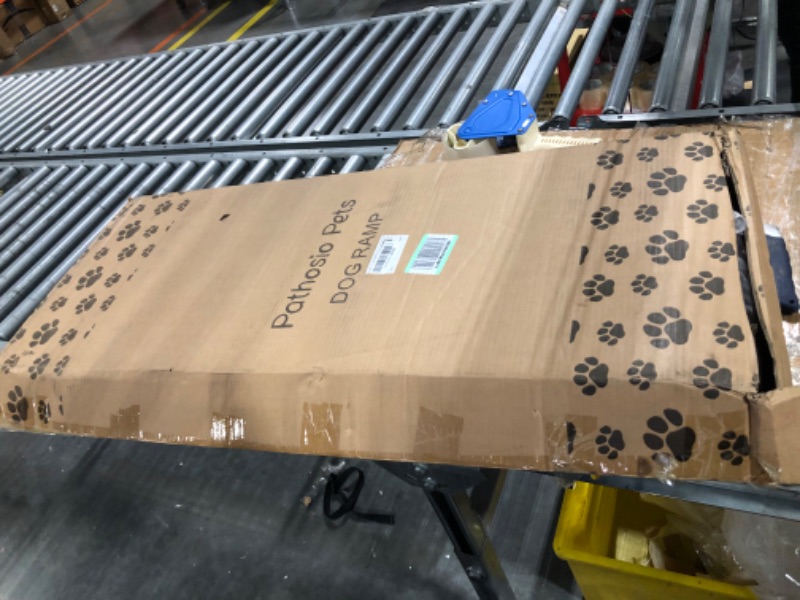 Photo 1 of PATHOSIO PETS Dog Ramp for Bed Small Dog to Large Dog - Portable Ramp for Dogs, Folding Dog Ramp for All Breeds - Adjustable Dog Ramp for Couch or Car, Wooden Dog Ramps for Sofa (Natural Wood-Steps)