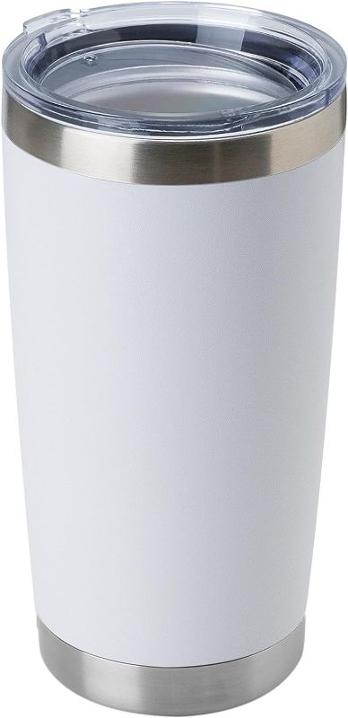 Photo 1 of 20oz Stainless Steel Tumbler Bulk with Lid,  Powder White