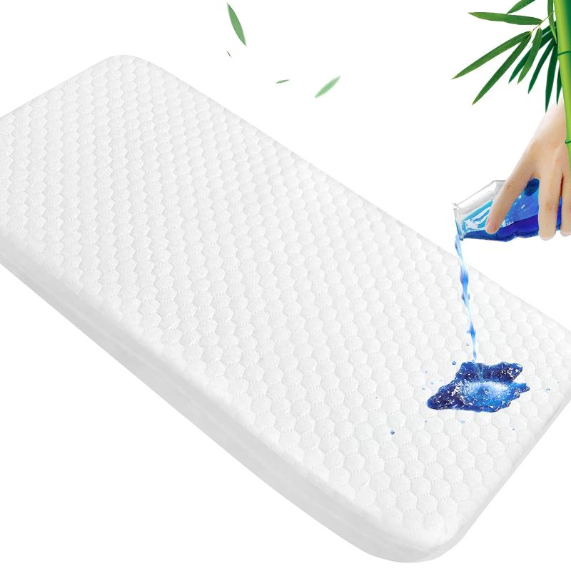 Photo 1 of Baby Bassinet Mattress Topper with Waterproof Viscose Made from Bamboo Cove, Breathable Rectangle Bassinet Mattress Pad Ultra Soft, for Moses Basket, Fit Many Cradle Brand and Style FOLDABLE
