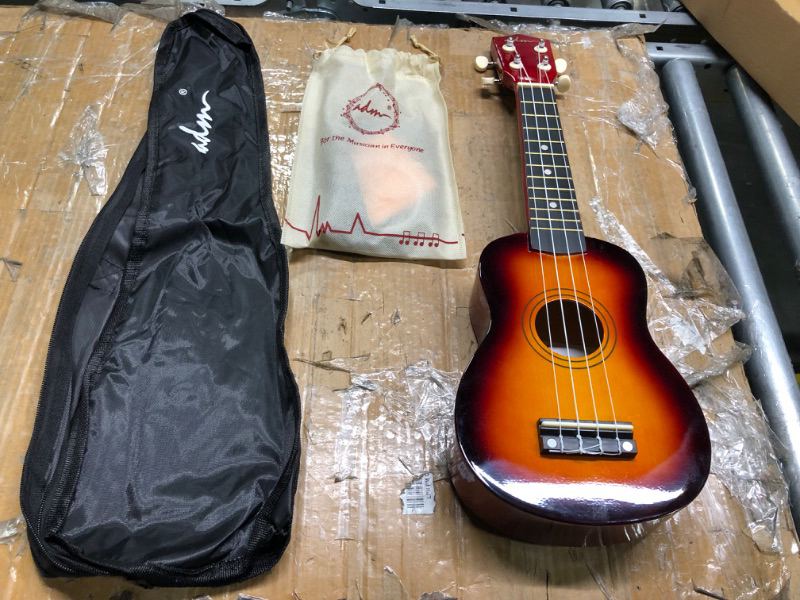 Photo 1 of ADM Soprano Ukulele for Beginners 21 Inch Hawaiian Wood Ukelele Kit for Kids Adult Student Starter Professional Ukalelee Pack Bundle with Free Lessons Gig Bag Strap Nylon String Tuner Pick, Sunset