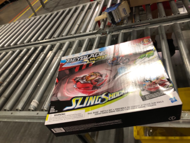 Photo 5 of BEYBLADE Burst Turbo Slingshock Rail Rush Battle Set -- Complete Set Burst Beystadium, Battling Tops, and Launchers (Amazon Exclusive)