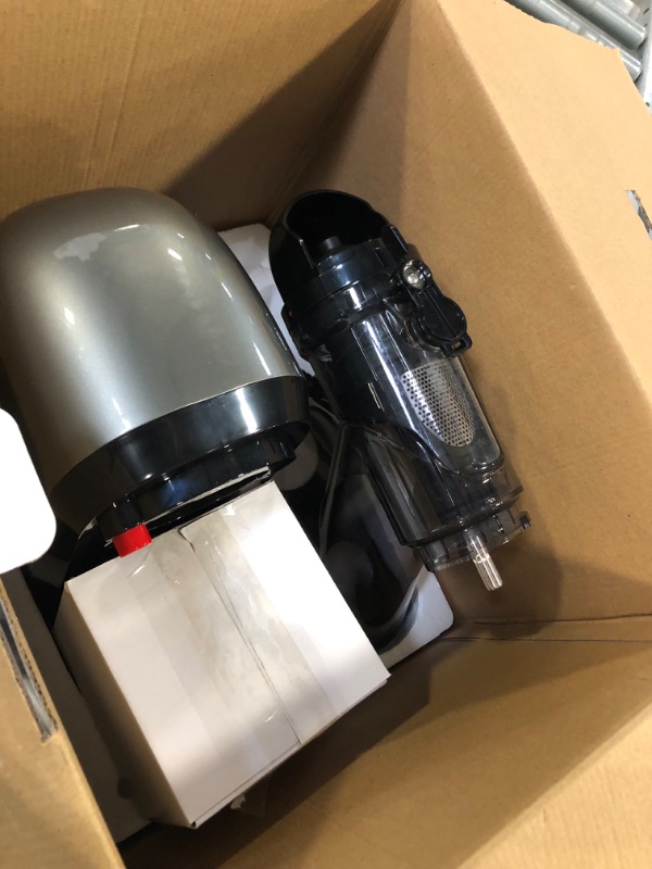 Photo 4 of ???? ??? Slow Masticating Juicer Machines, SiFENE Cold Press Juicer with Dual 3" Wide Mouth, Anti-Clog Function, Wheatgrass Juice Maker Extractor For Vegetable and Fruit, Easy to Clean, BPA Free Gray