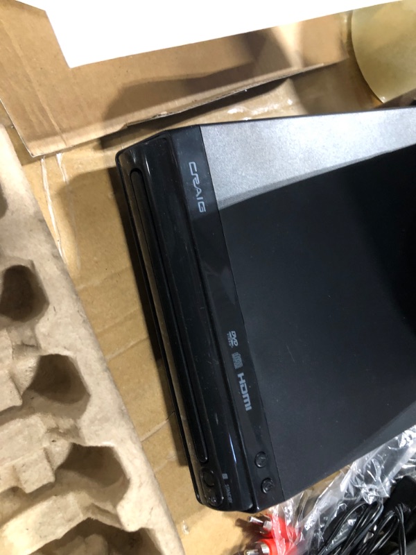 Photo 1 of Craig CVD401A Compact HDMI DVD Player with Remote in Black | Compatible with DVD-R/DVD-RW/JPEG/CD-R/CD-R/CD | Progressive Scan | Up-Convert to 1080p |