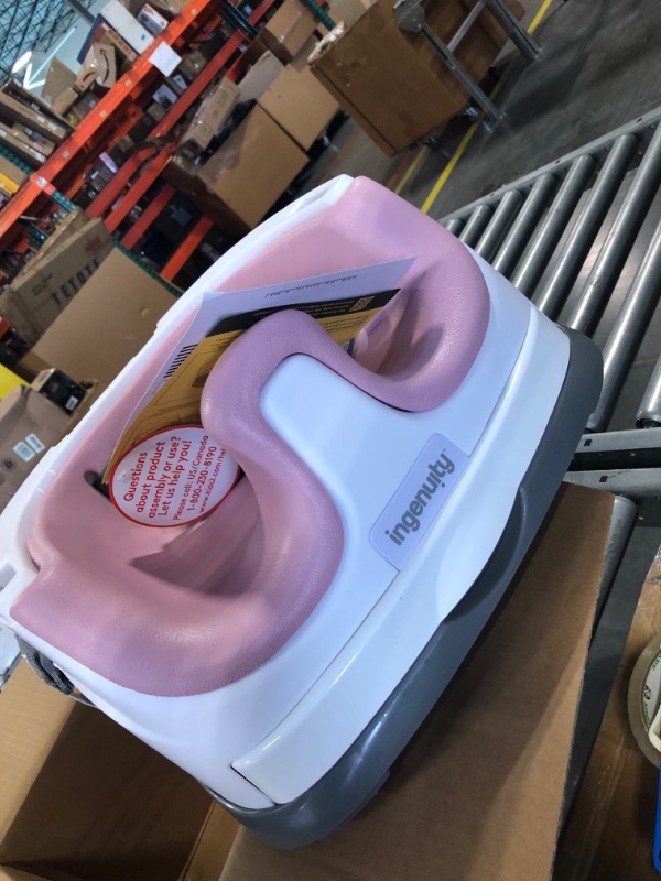 Photo 1 of Ingenuity Baby Base 2-in-1 Booster Feeding and Floor Seat with Self-Storing Tray - Peony