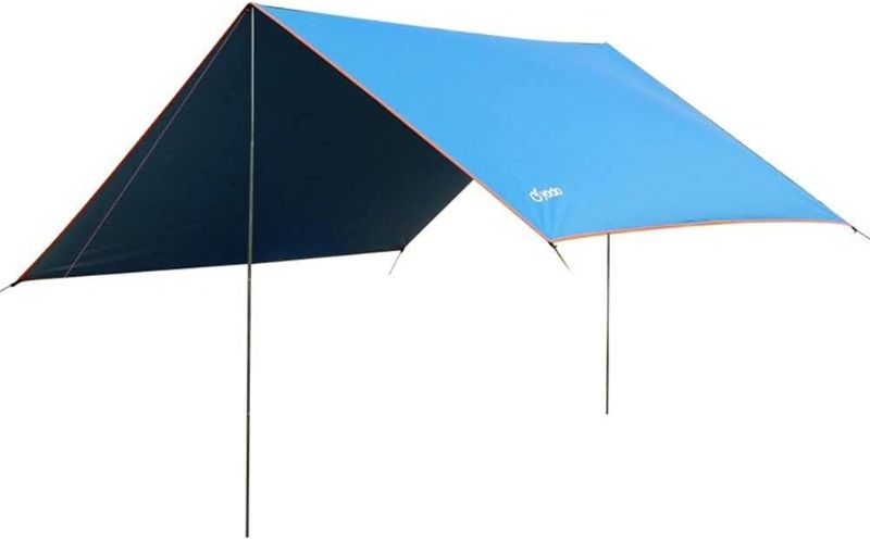Photo 1 of Yodo Lightweight Hammock Sun Shelter Shade Tent Tarp Awning Canopy with Poles and Stakes for Outdoor Camping Hiking Backpacking Picnic Fishing Large Blue