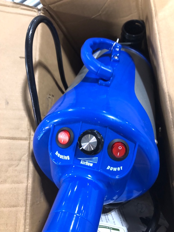 Photo 4 of SHELANDY Groomer Partner Pet Hair Force Dryer Dog Grooming Blower with Heater Blue