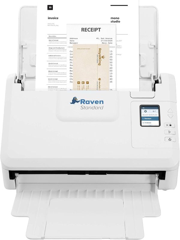 Photo 1 of Raven Select Document Scanner for Windows PC and Mac Computer, Color, Two Sided Duplex, Auto Document Feeder (ADF), Scan to Cloud, Home or Office Desktop, USB