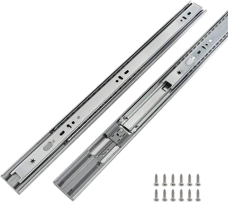 Photo 1 of 1 Pair Heavy Duty Drawer Slides 22 inch Soft Close Ball Bearing Drawer Slides - LONTAN 4502S3-22 Drawer Rails Heavy Duty 100 LB Capacity Full Extension...
