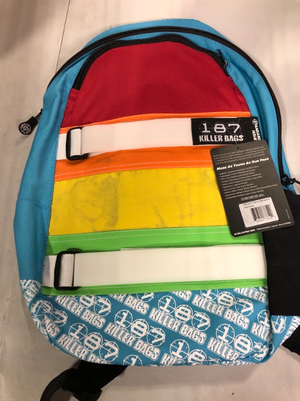 Photo 3 of 187 Killer Pads Standard Issue Backpack with Skateboard Straps Rainbow