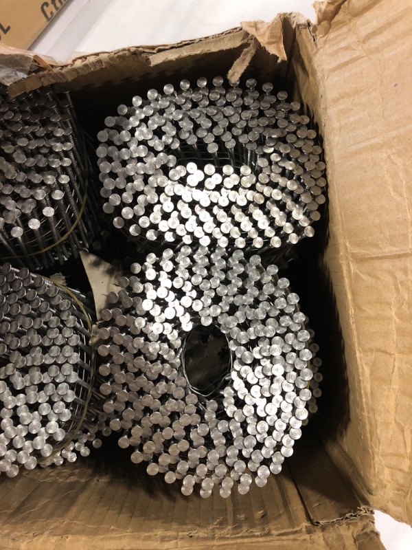 Photo 1 of 3600 Count 2-1/2 Inch x .090-Inch Ring Shank 304 Stainless Steel Siding Nails 15-Degree Collated Wire Coil Siding Nails for Cement Board Siding or Fencing Applications
