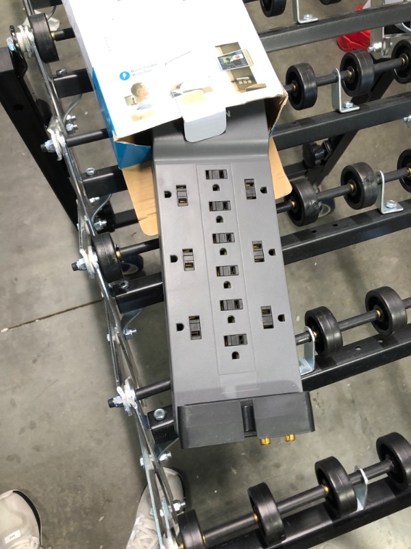 Photo 1 of Belkin Power Strip Surge Protector - 12 AC Multiple Outlets & 8 ft Long Flat Plug Heavy Duty Extension Cord for Home, Office, Travel, Computer Desktop, Laptop & Phone Charging Brick (3,940 Joules) 1 Pack