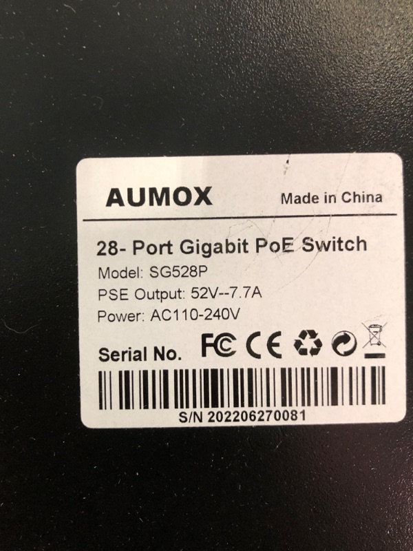 Photo 3 of Aumox 18-Port Ethernet Gigabit PoE Switch, 16-Port PoE with 2 Uplink Gigabit Ports, 250W Built-in Power, Metal Casing and 19-inch Rackmount, Traffic Optimization, Plug and Play, Unmanaged(SG518P)