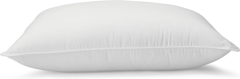 Photo 1 of Amazon Basics Down-Alternative Pillows, Soft Density for Stomach and Back Sleepers - Standard , White Standard  Soft Pillow 