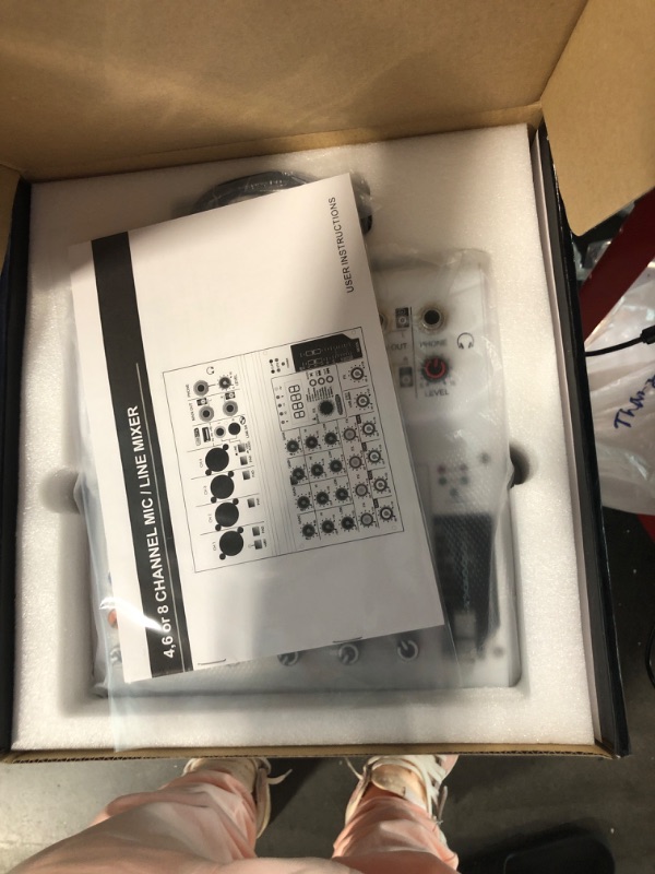 Photo 1 of 6-Channel Audio Mixer with 99 Sound Effects for PC,Portable Sound Mixing Console with Bluetooth USB Recording Input for Live Streaming,Podcasting,DJ Show MI3512