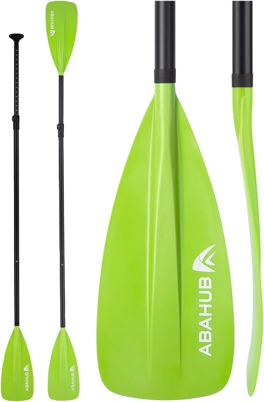 Photo 1 of Abahub SUP Paddle - 3 Piece Adjustable Paddles - Lightweight Stand-up Paddle Oars for Paddleboard, Adjustable Aluminum Alloy Shaft 68" - 84", Black/Blue/Green/Orange/Red/Yellow Plastic Nylon Blade 4 pcs green 