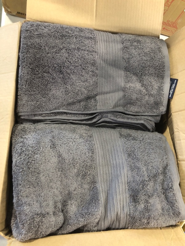 Photo 3 of 100% Cotton Bath Towels, Gray, 4 Count