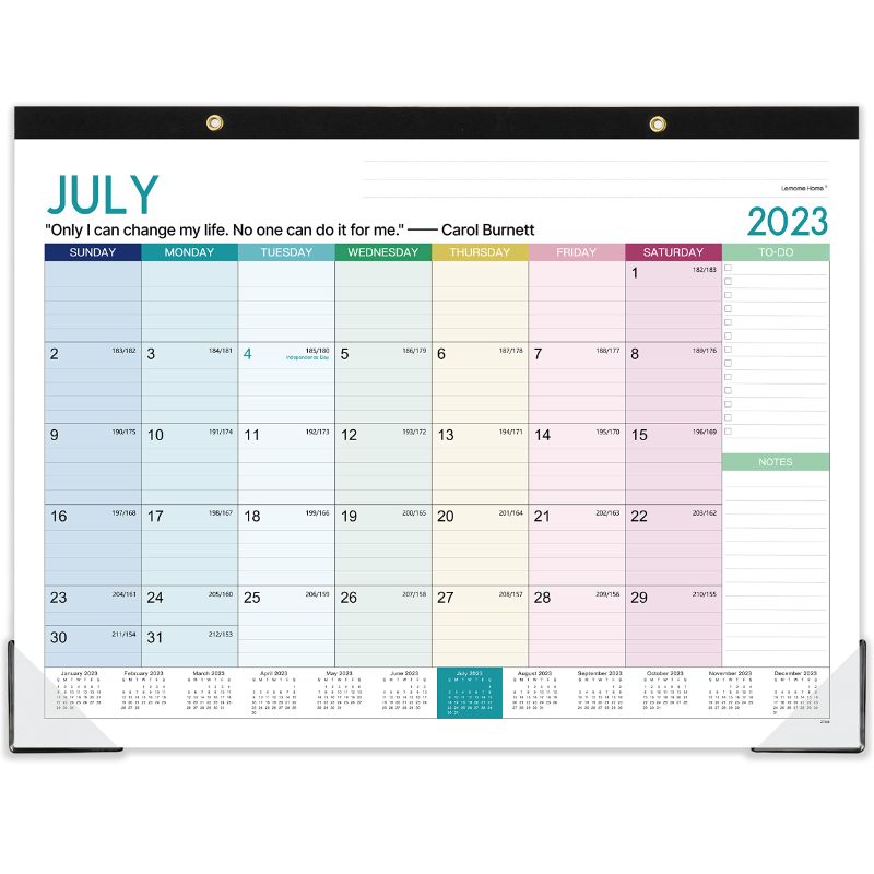 Photo 1 of 2023-2024 Desk Calendar - Large Desk/Wall Calendar 2023-2024, July 2023 - December 2024, 22" x 17", Thick Paper with Corner Protectors, Large Ruled Blocks - Colorful Lump